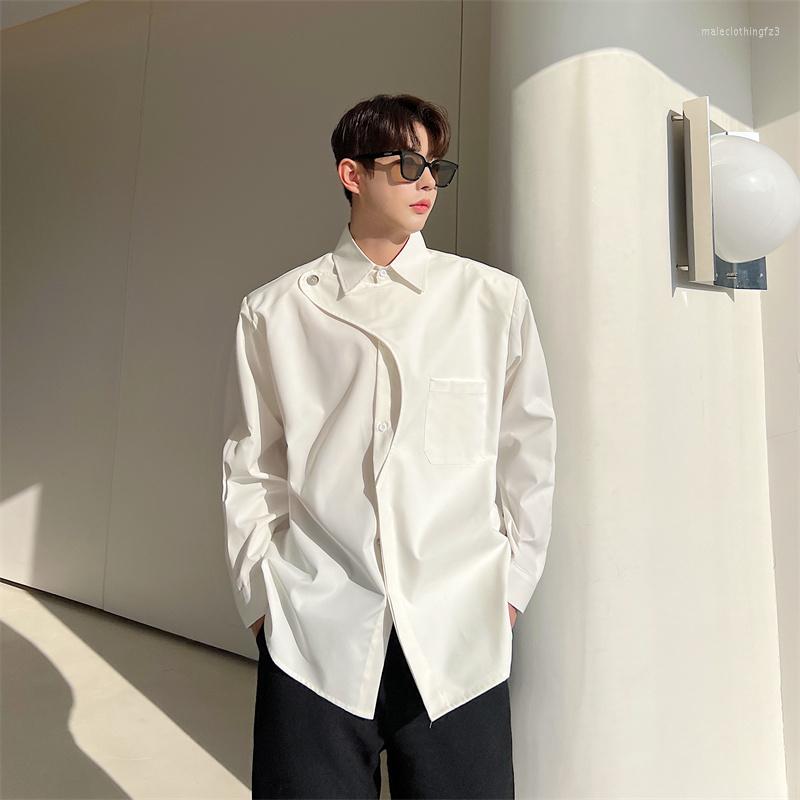 Men's Casual Shirts Korean Fashion Harajuku Style Long Sleeve Shirt Mens Black White Asymmetric Design Elegant Blouse Coat
Men's Casual Shirts Korean Fashion Harajuku Style Long Sleeve Shirt Mens Black White Asymmetric Design Elegant Blouse Coat