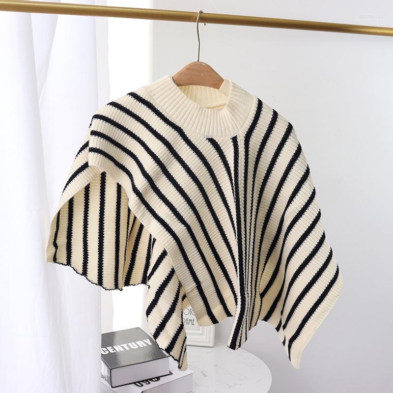 Scarves Striped Pullover Knitted Wool Cape Neck To Protect Cervical Vertebra Autumn And Winter Warm Women's External Wear Small Vest
Scarves Striped Pullover Knitted Wool Cape Neck To Protect Cervical Vertebra Autumn And Winter Warm Women's External Wear Small Vest