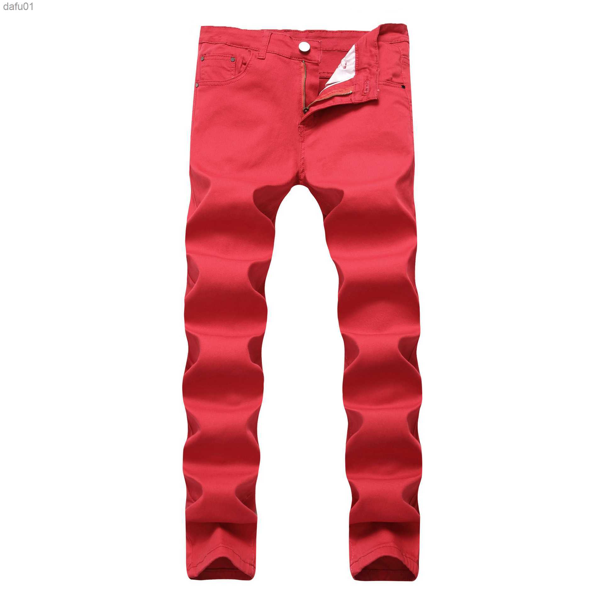Men's Jeans Men Stretch Jeans Fashion White Denim Trousers For Male Spring And Autumn Retro Pants Casual Size 28-42 L230520