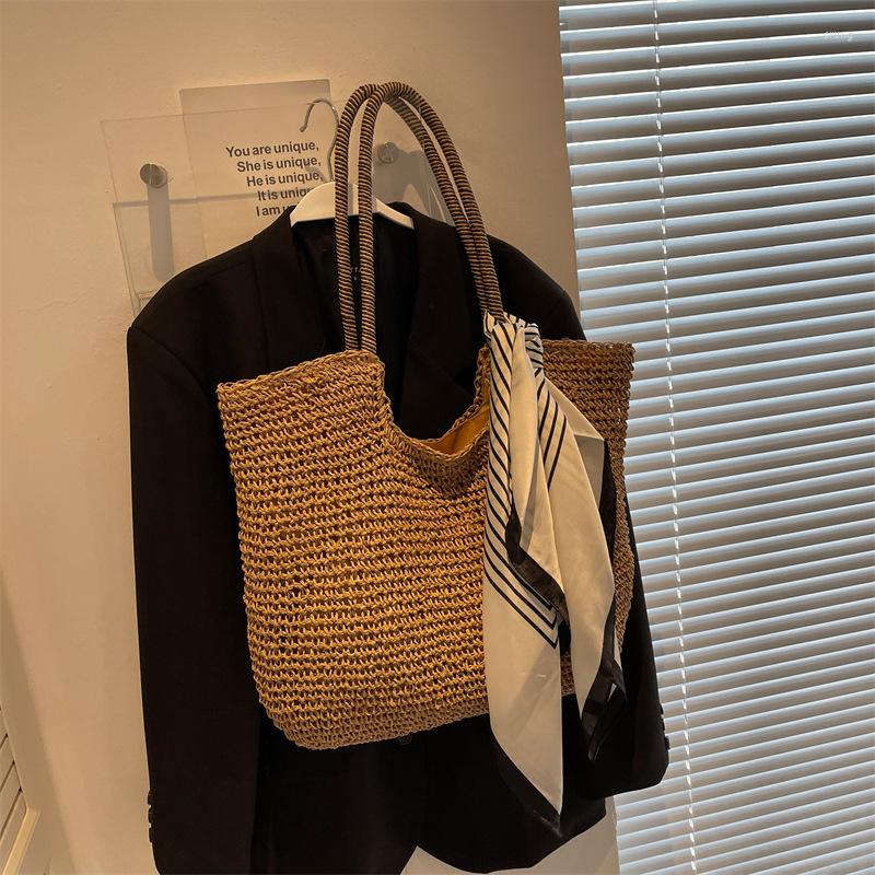 Evening Bags Bohemian Straw Bag Summer Handmade Beach With Silk Scarf Large Capacity Shoulder Vacation Tote Outdoors Seaside Handbag, Khaki
Evening Bags Bohemian Straw Bag Summer Handmade Beach With Silk Scarf Large Capacity Shoulder Vacation Tote Outdoors Seaside Handbag, Khaki