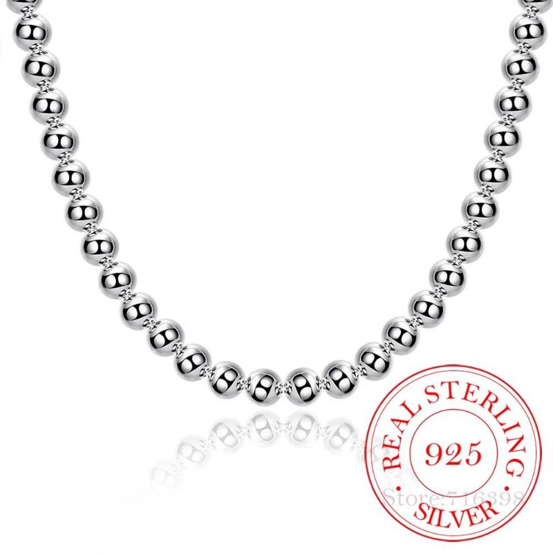 Chains 925 Sterling Silver 4mm/8mm/10mm Smooth Beads Ball Chain Necklace For Women Trendy Wedding Engagement Jewelry/gadaz
Chains 925 Sterling Silver 4mm/8mm/10mm Smooth Beads Ball Chain Necklace For Women Trendy Wedding Engagement Jewelry/gadaz