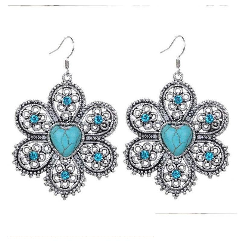 Charm Womens Hollow Sunflower Tibetan Sier Turquoise Earrings Gstqe089 Fashion Gift National Style Women Diy Earring Drop Delivery Je Dh0Ao
Charm Womens Hollow Sunflower Tibetan Sier Turquoise Earrings Gstqe089 Fashion Gift National Style Women Diy Earring Drop Delivery Je Dh0Ao