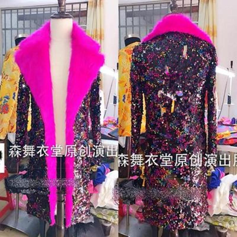 Men's Trench Coats British Style Bar Nightclub DJ Singer Fashion Fluorescent Sequins Fur Long Casual Coat Men's Performance Wear, Overcoat
Men's Trench Coats British Style Bar Nightclub DJ Singer Fashion Fluorescent Sequins Fur Long Casual Coat Men's Performance Wear, Overcoat