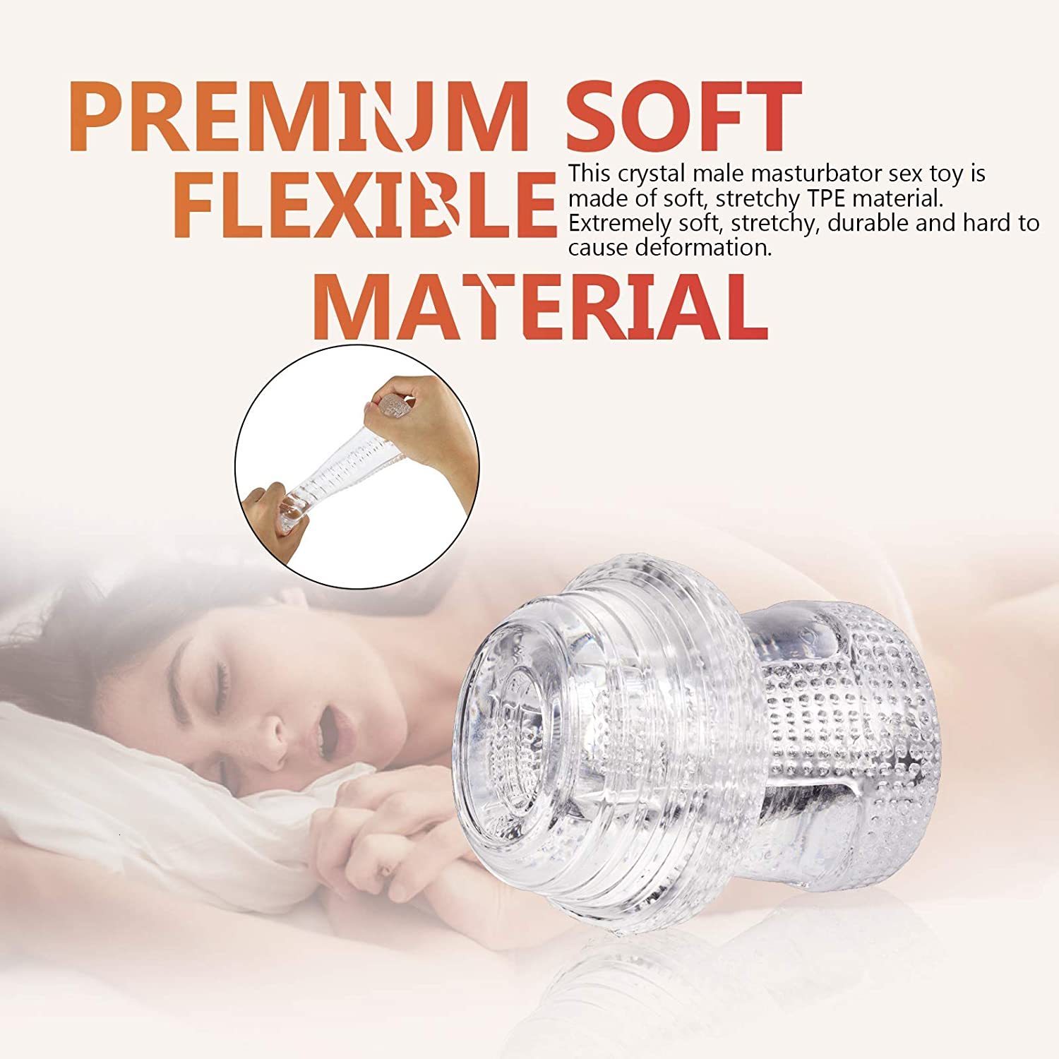 Masturbators Transparent Male Masturbation Cup Masturbation Massager Pussy Crystal Vagina Oral Sleep Stroker Portable Male Sex Toy 230524