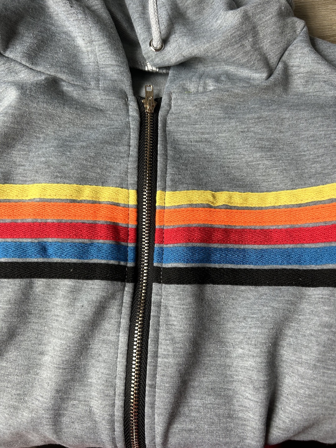 Women's Two Piece Pants Designer Hoodie Oversized Rainbow Stripe Long Sleeve Sweatshirt Zipper Pocket Coat Jacket Spring Casual Upgraded