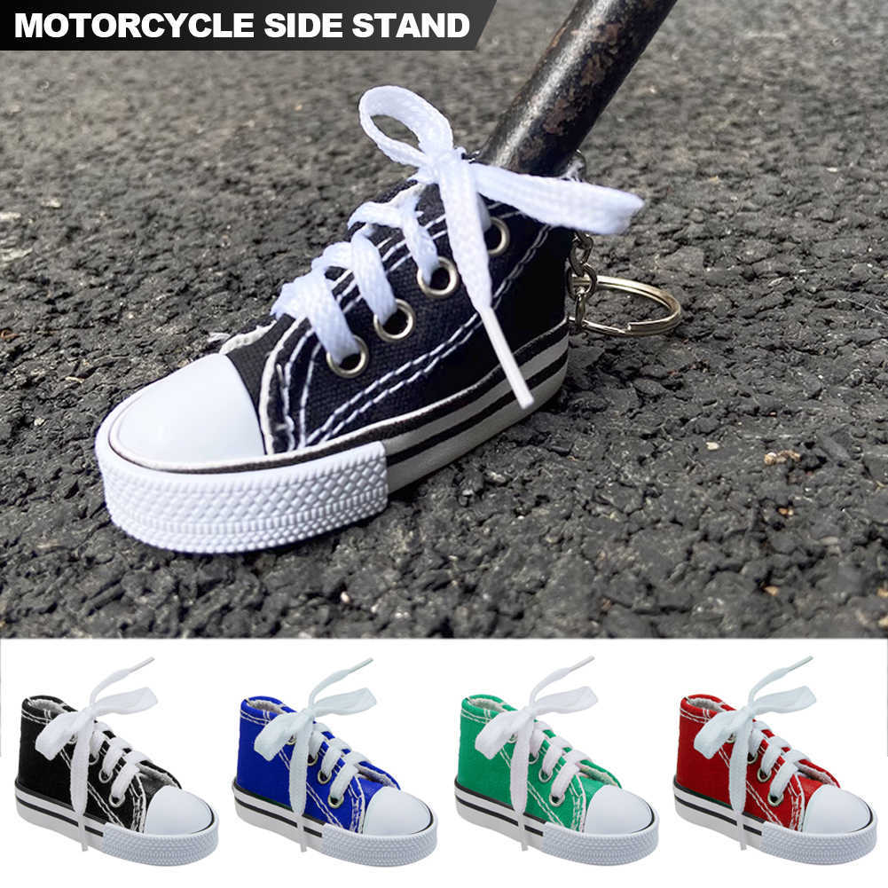 2025 new New 1pc Motorcycle Side Stand Funny Cute Mini Shoe Motor Bicycle Kickstand Tripod Pad Foot Cover Support Accessories