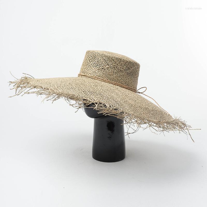 Wide Brim Hats Hand-woven Large-edged Flat-topped Seagrass Straw Hat In Spring And Summer Europe America Beach Sun Adjustable, Flat top
Wide Brim Hats Hand-woven Large-edged Flat-topped Seagrass Straw Hat In Spring And Summer Europe America Beach Sun Adjustable, Flat top