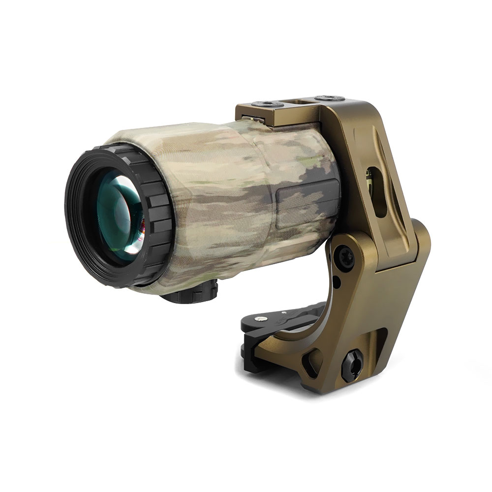 Tactical G45 5X Magnifier Scope With FAST FTC Mount Combo with US Flag Original Markings A-Atcs Color Colors