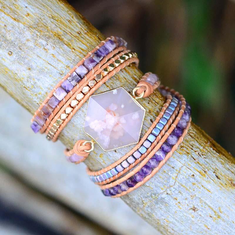 Bangle 2019 Newly Chic Bohemia Leather Bracelet Natural Cherry Blossom Stone 5X Wrap Bracelet Handmade Jewelry Women Gifts
Bangle 2019 Newly Chic Bohemia Leather Bracelet Natural Cherry Blossom Stone 5X Wrap Bracelet Handmade Jewelry Women Gifts