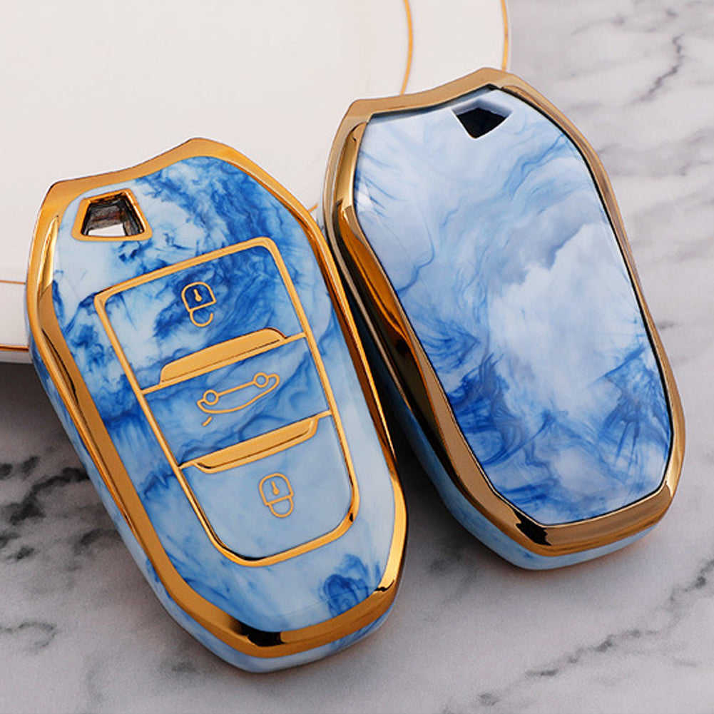 New Tpu Jade Pattern Car Key Box Cover Protection 3 Keys for Peugeot 308 408 508 2008 3008 4008 5008 Citroen C4 C4l C6 C3-xr