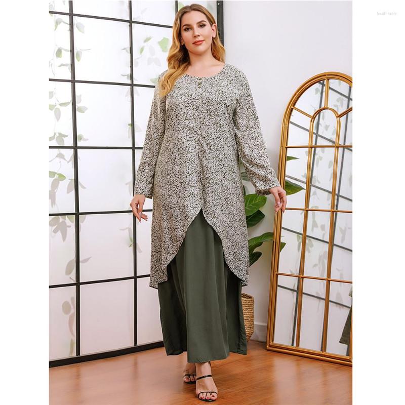 Ethnic Clothing Spring Autumn Printed Abaya Fake Two Piece Dress Women Long Sleeve Dresses Casual Patchwork Muslim Kaftan Arabic Robe
Ethnic Clothing Spring Autumn Printed Abaya Fake Two Piece Dress Women Long Sleeve Dresses Casual Patchwork Muslim Kaftan Arabic Robe