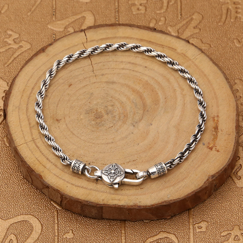 Twisted Link Chain Bracelets Solid 925 Sterling Silver bracelet Vintage Handmade designer Mens Fashion Jewelry Accessories Gift 
Twisted Link Chain Bracelets Solid 925 Sterling Silver bracelet Vintage Handmade designer Mens Fashion Jewelry Accessories Gift