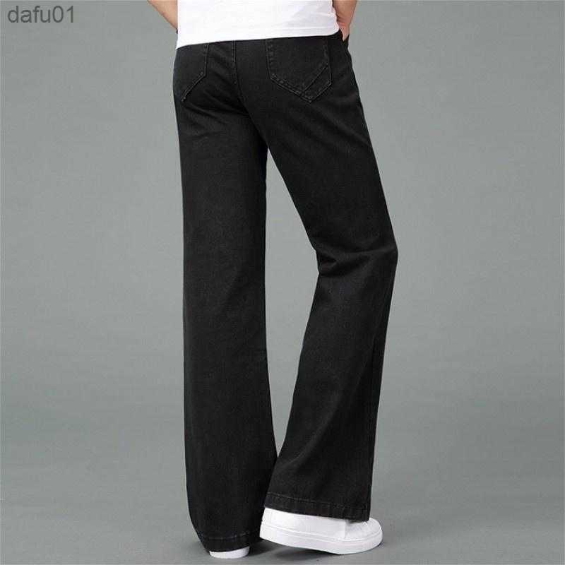 Men's Jeans Men's Jeans 60s 70s Vintage Bell Bottom Flared Denim Pants Retro Wide Leg Trousers Slim Fit For Men L230520