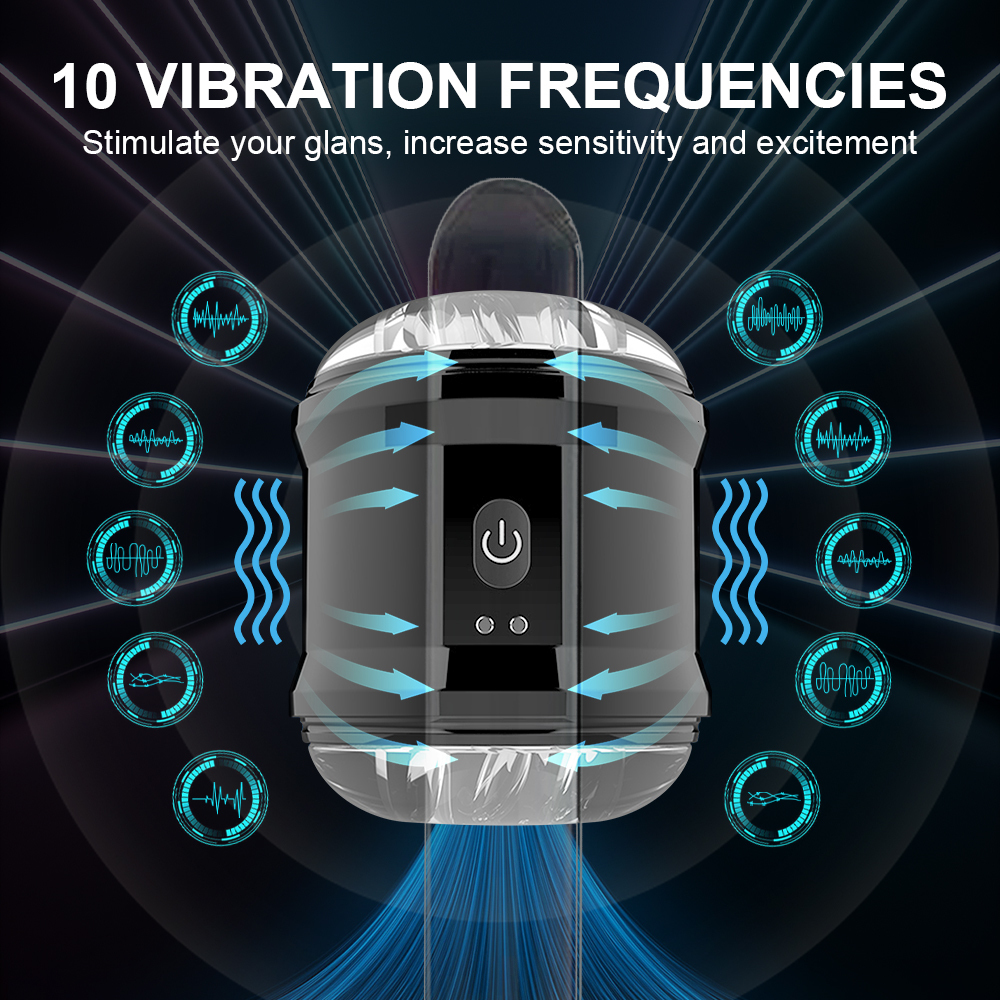 Masturbators Men's Masturbation Open Penile Massage Power Vibrator Men's Masturbation Cup Sex Toys Men's Adult Products 230524