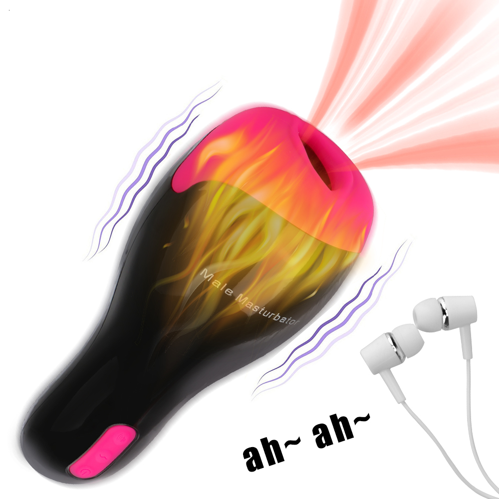 Masturbators Voice Sex Cup Male Masturbation Cup Sex Toy for Men Automatic Heating Sucking Vibrator Oral Masturbation 12 Frequency 230524