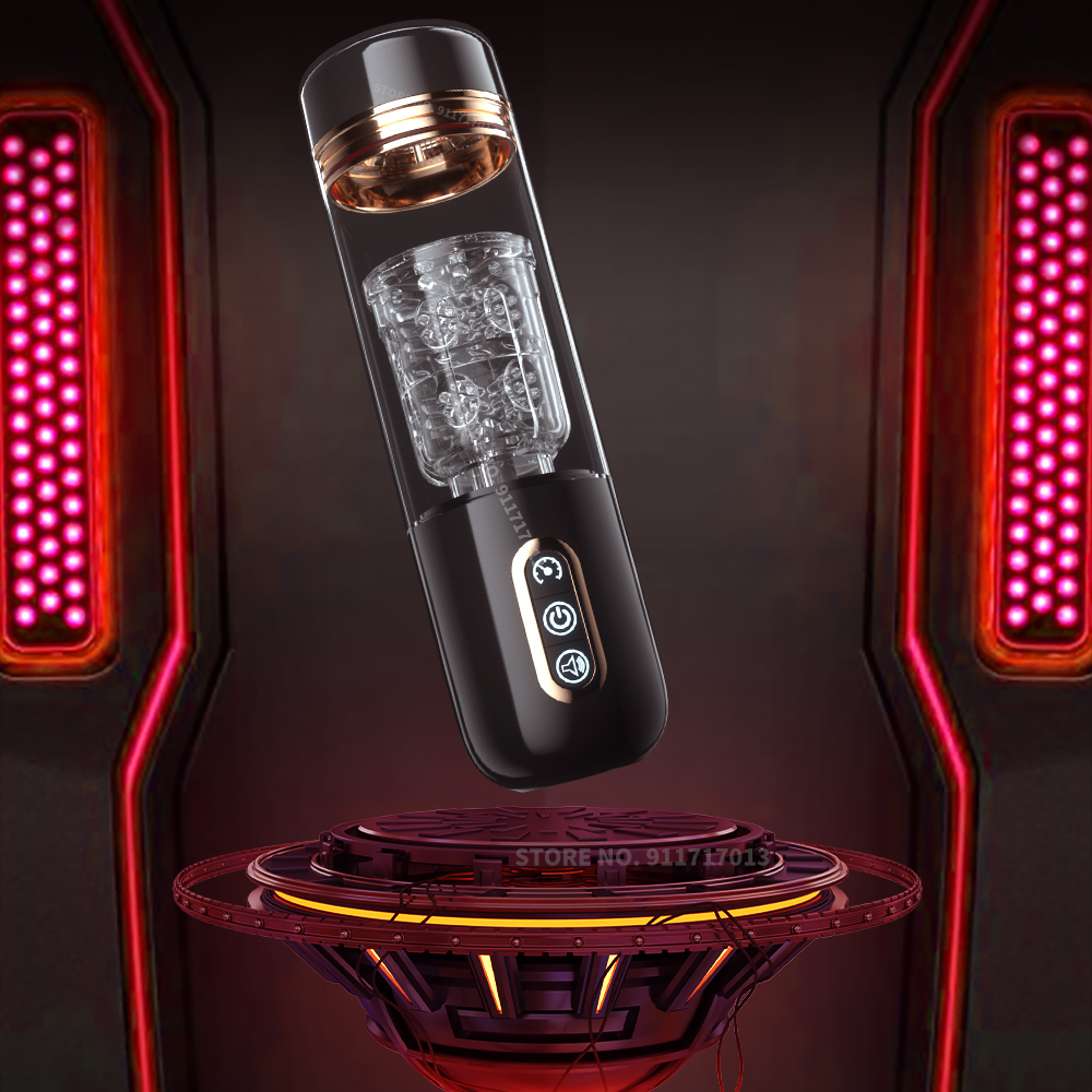 Masturbators Male Masturbation Device Automatic Sucking Telescopic Rotating Male Masturbation Device Cup Real Vaginal Pocket Sucking Machine Sex Toy 2