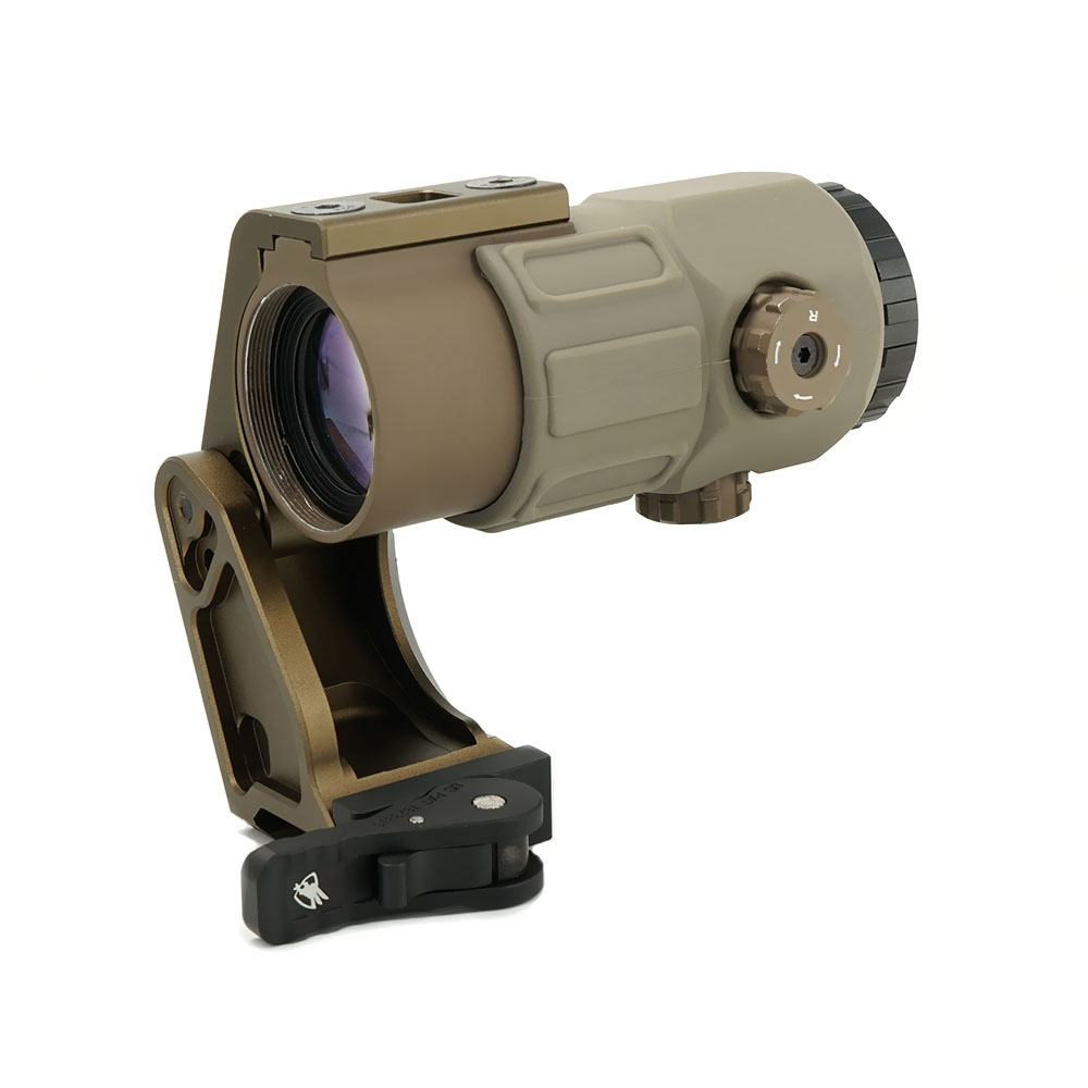 Tactical G45 5X Magnifier Scope With FAST FTC Mount Combo For Airsoft with US Flag Original Markings FDE Colors