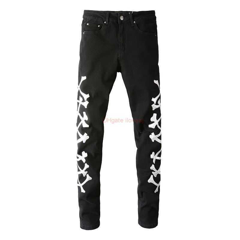 Designer Clothing Amires Jeans Denim Pants Amies Fashion Brand High Street Slp Silver Bone Splicing Leather Knife Cut Large Hole Slim Fit Small Foot Denim Pants Male D, Black
Designer Clothing Amires Jeans Denim Pants Amies Fashion Brand High Street Slp Silver Bone Splicing Leather Knife Cut Large Hole Slim Fit Small Foot Denim Pants Male D, Black
