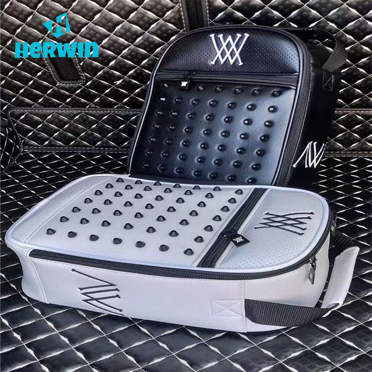 Golf Bags Rivets Golf Shoe Bag Sports Outdoor Portable Shoe Bag 35*25*11.5 CM 230523