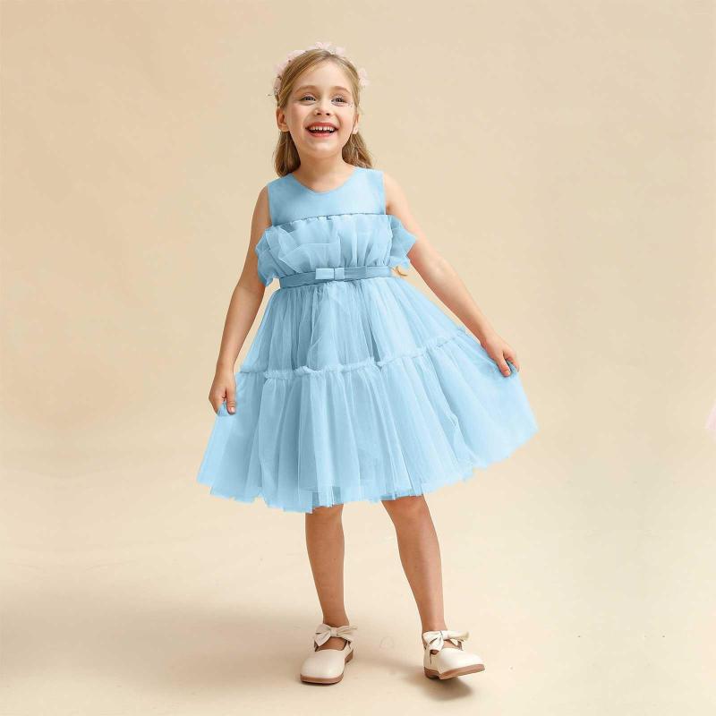 Girl Dresses Toddler Baby Lace Sleeveless Dress Solid Color Bow Princess Puffy Suitable For Wedding Christmas Sweater Girls, Blue
Girl Dresses Toddler Baby Lace Sleeveless Dress Solid Color Bow Princess Puffy Suitable For Wedding Christmas Sweater Girls, Blue