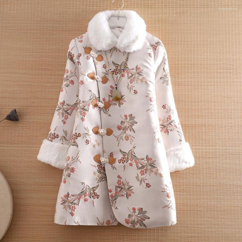 Ethnic Clothing High-end Winter Women Coat Top Chinese Style Retro Jacquard Floral Elegant Loose Lady Single Breasting Trench Female S-XXL
Ethnic Clothing High-end Winter Women Coat Top Chinese Style Retro Jacquard Floral Elegant Loose Lady Single Breasting Trench Female S-XXL