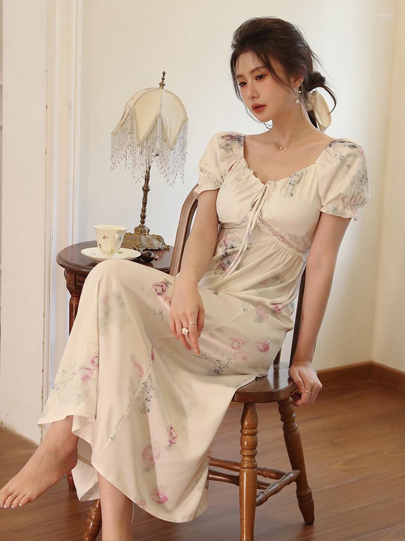 Women' Sleepwear Women French Princess Nightgowns Pajamas Silk Summer Short Sleeve Lace-up Rose Printed Fairy Ruffles Sweet Night Dress, Pink print
Women' Sleepwear Women French Princess Nightgowns Pajamas Silk Summer Short Sleeve Lace-up Rose Printed Fairy Ruffles Sweet Night Dress, Pink print