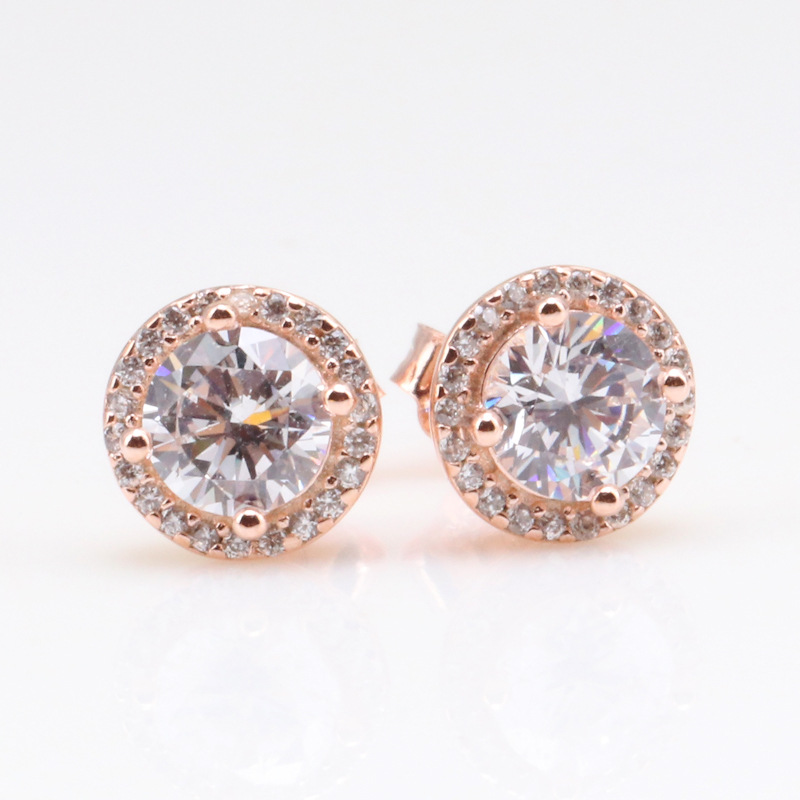 Women's Luxury Fashion Earrings - Doreilles Style with Crystals & Diamonds, 925 Sterling Silver PD2103