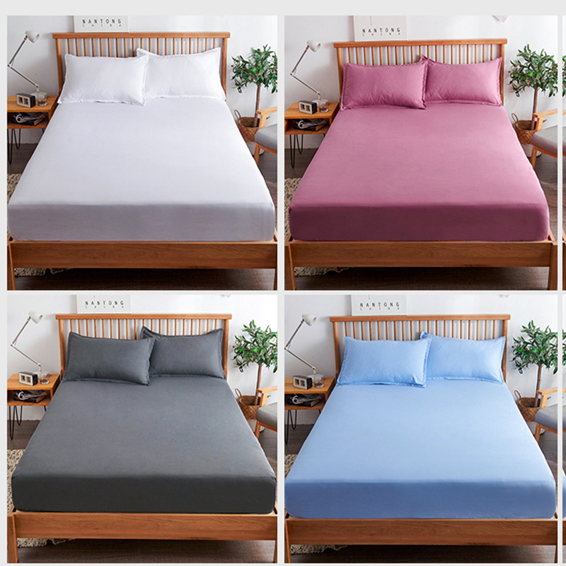 Bedding sets 100% Cotton Fitted Sheet with Elastic Bands Non Slip Adjustable Mattress Covers for Single Double King Queen Bed 140160200cm 230531