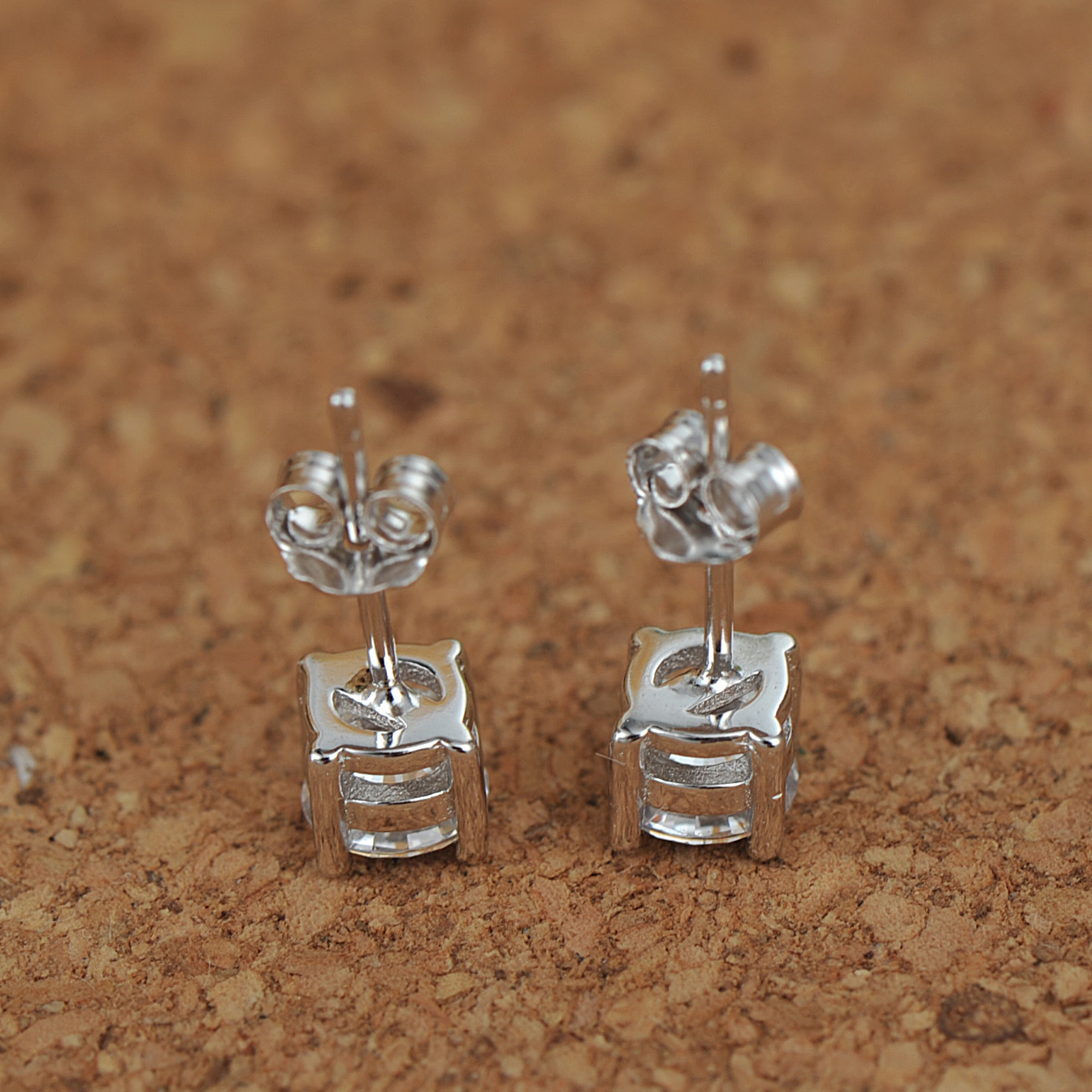 Chic Women's Sterling Silver Stud Earrings with Sparkling Crystals and Diamond Accents - Ideal Bridal Accessory