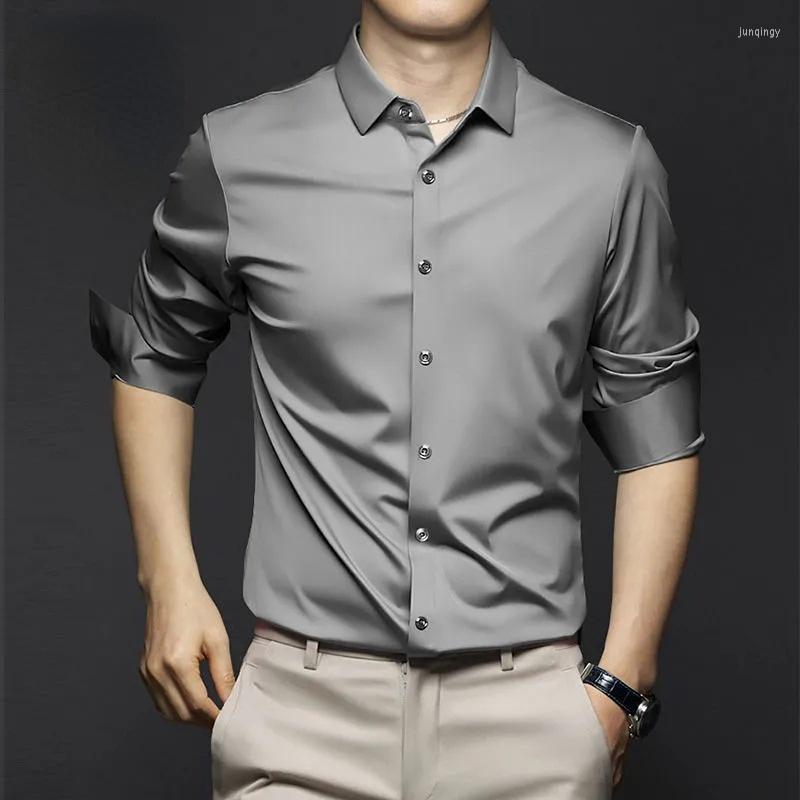 Men's Dress Shirts Quality Ice Silk Mens Brand Slim Fashion Non Iron Wrinkle-resistant Formal Long Sleeve Solid Casual Clothes, C2128-15
Men's Dress Shirts Quality Ice Silk Mens Brand Slim Fashion Non Iron Wrinkle-resistant Formal Long Sleeve Solid Casual Clothes, C2128-15
