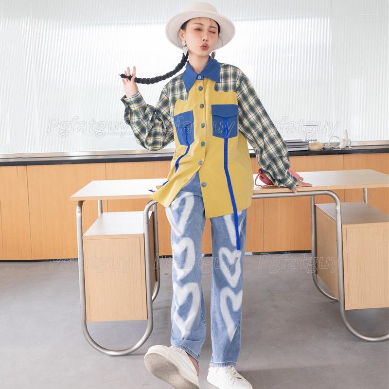 Women' Two Piece Pants Retro British College Style Sub-shirt And Jeans Matching Sets Women Loose Stitching Color Ribbon Top Love Print, Shirts and pants
Women' Two Piece Pants Retro British College Style Sub-shirt And Jeans Matching Sets Women Loose Stitching Color Ribbon Top Love Print, Shirts and pants