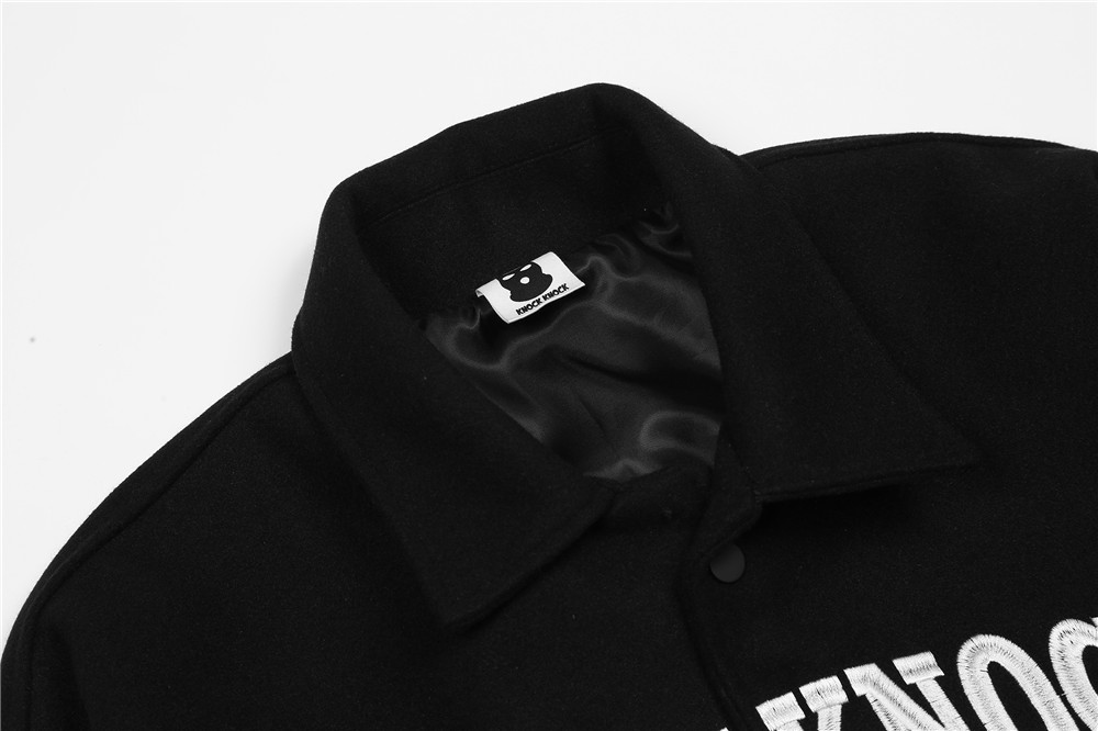 Fashion motorcycle riding jacket letter embroidery long sleeve bomber baseball jacket men