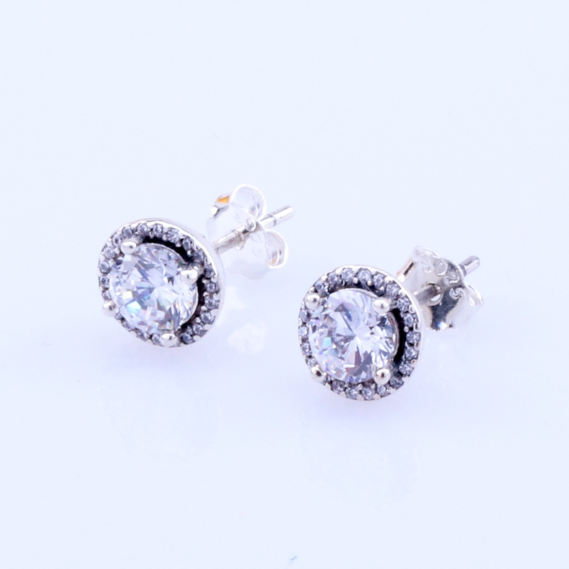 Women's Luxury Fashion Earrings - Doreilles Style with Crystals & Diamonds, 925 Sterling Silver PD2103