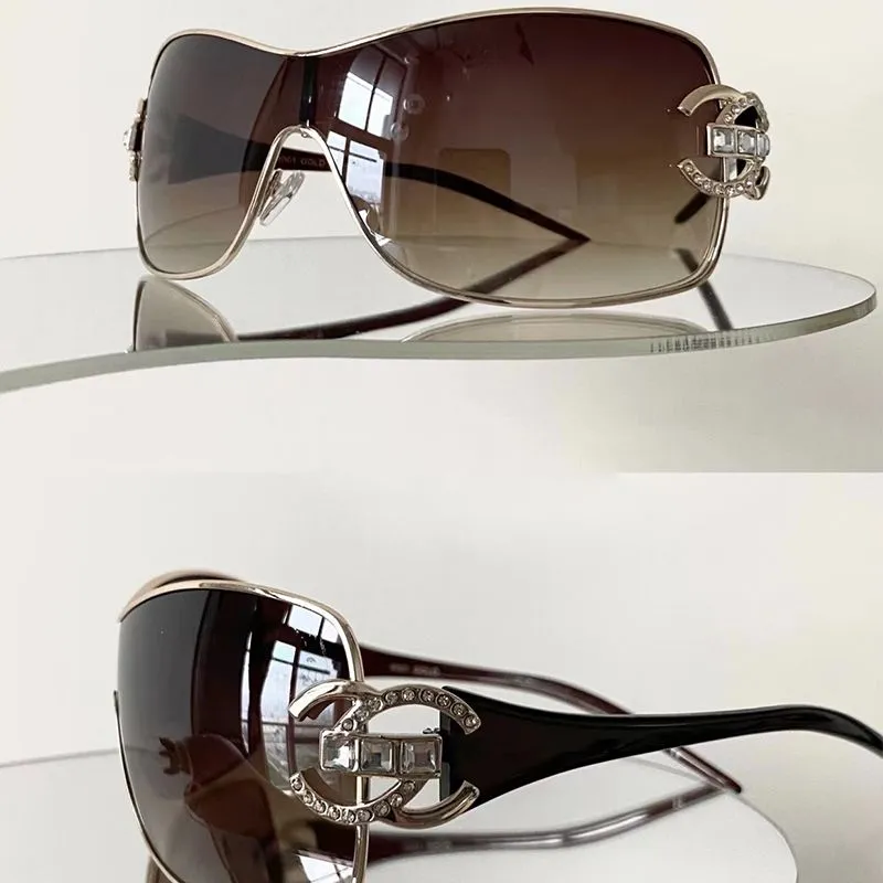 2000'S Retro One Piece Designer Sunglasses Women Luxury Oversized Wrap Around Sun Glasses UV400 Ladies 2023 New Fashion Eyewear Shades 0004