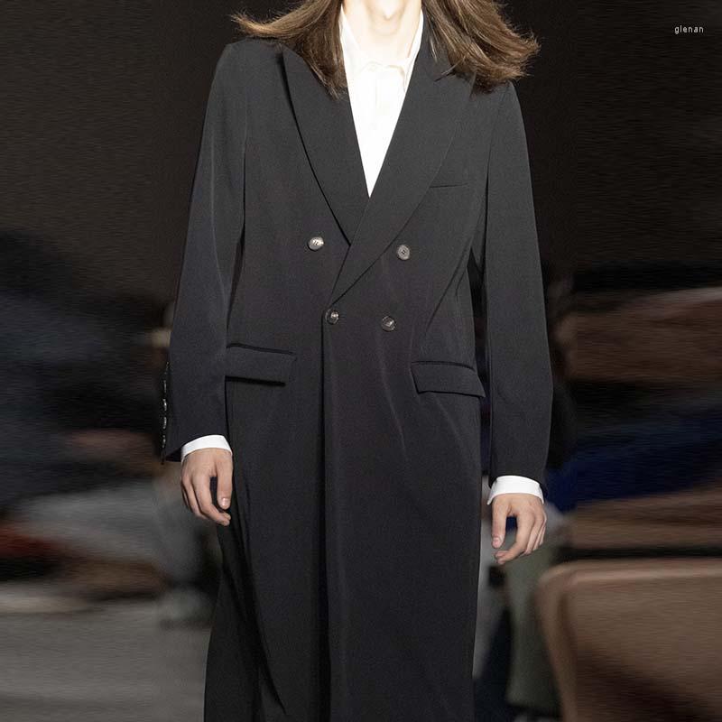 Men' Trench Coats Men' Long Double Breasted Windbreaker Coat Suit Collar Casual Solid Color Single Layer Spring And Autumn Summer, Black
Men' Trench Coats Men' Long Double Breasted Windbreaker Coat Suit Collar Casual Solid Color Single Layer Spring And Autumn Summer, Black