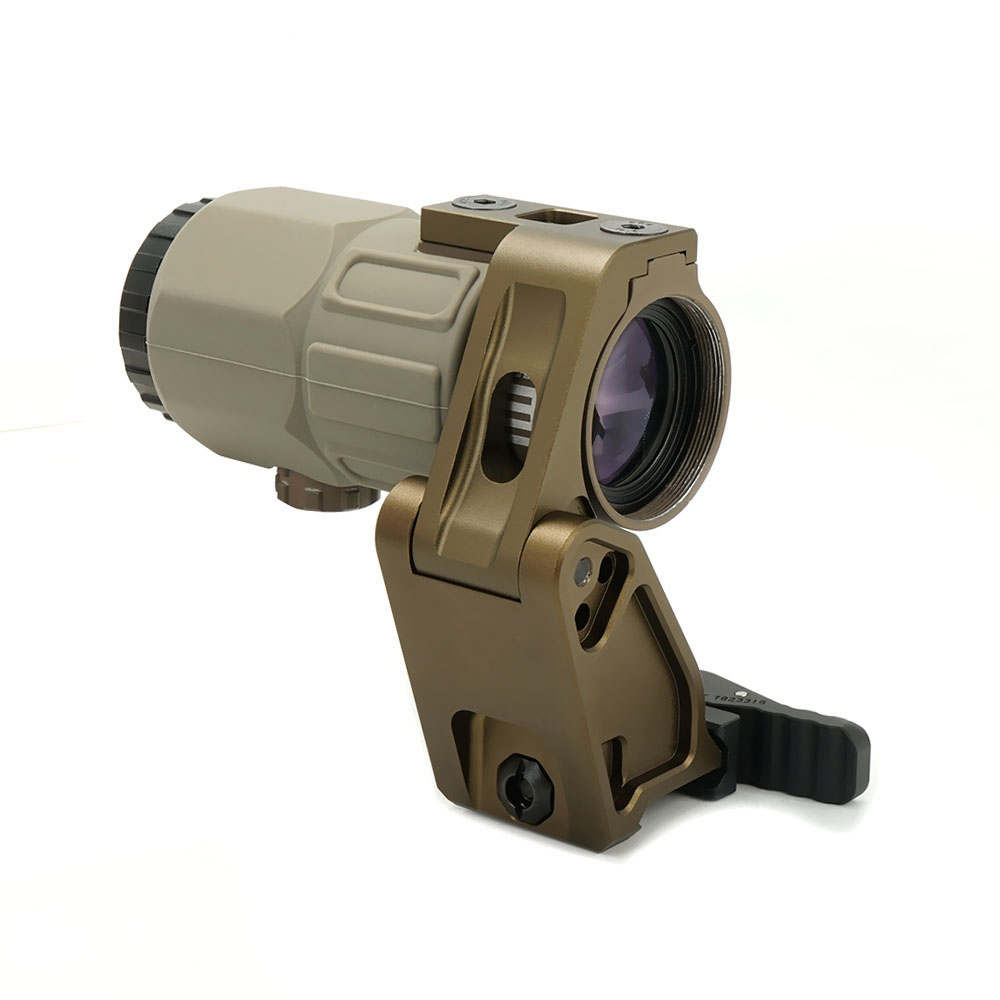 Tactical G45 5X Magnifier Scope With FAST FTC Mount Combo For Airsoft with US Flag Original Markings FDE Colors