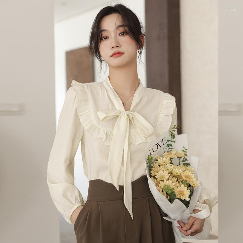 Women' Blouses French V-neck Lace-up U Ruffled Shirt Women Puff Sleeve Pullover Top Female 2023 Autumn Specail Straight Casual Apricot
Women' Blouses French V-neck Lace-up U Ruffled Shirt Women Puff Sleeve Pullover Top Female 2023 Autumn Specail Straight Casual Apricot