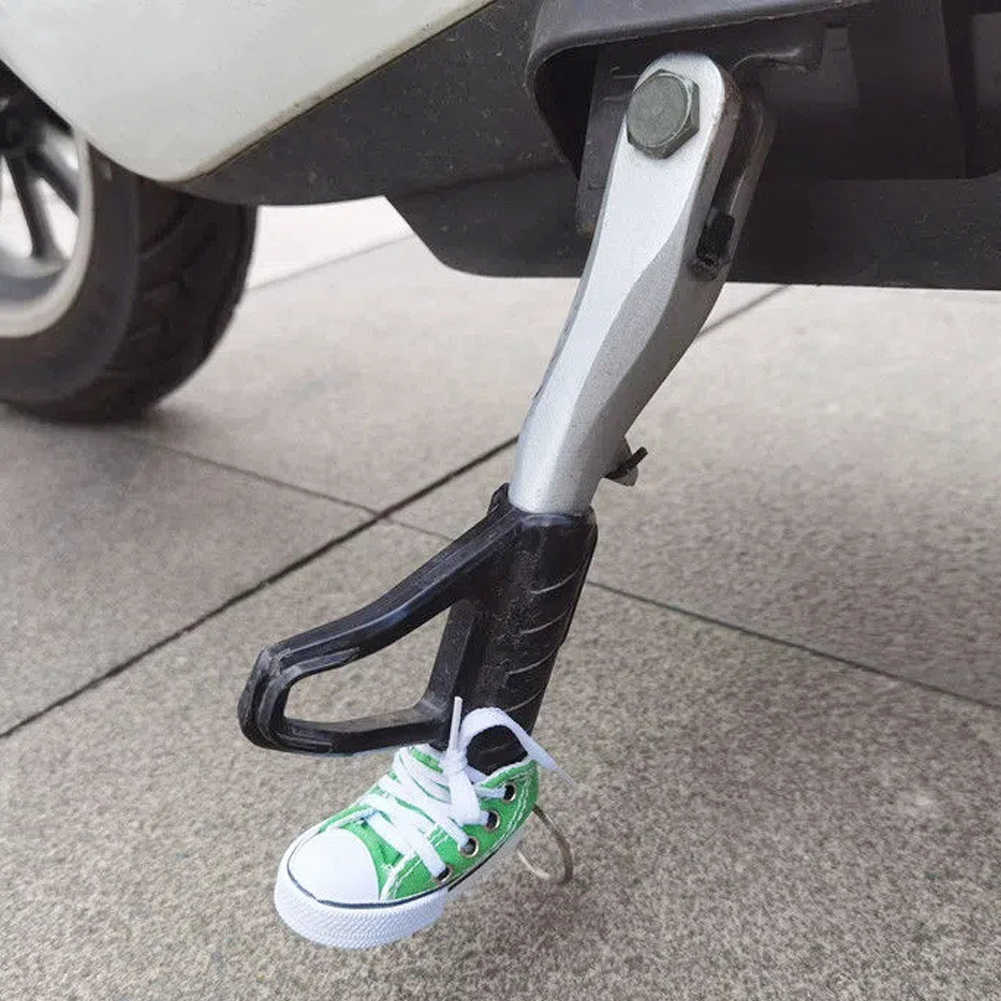 2025 new New 1pc Motorcycle Side Stand Funny Cute Mini Shoe Motor Bicycle Kickstand Tripod Pad Foot Cover Support Accessories