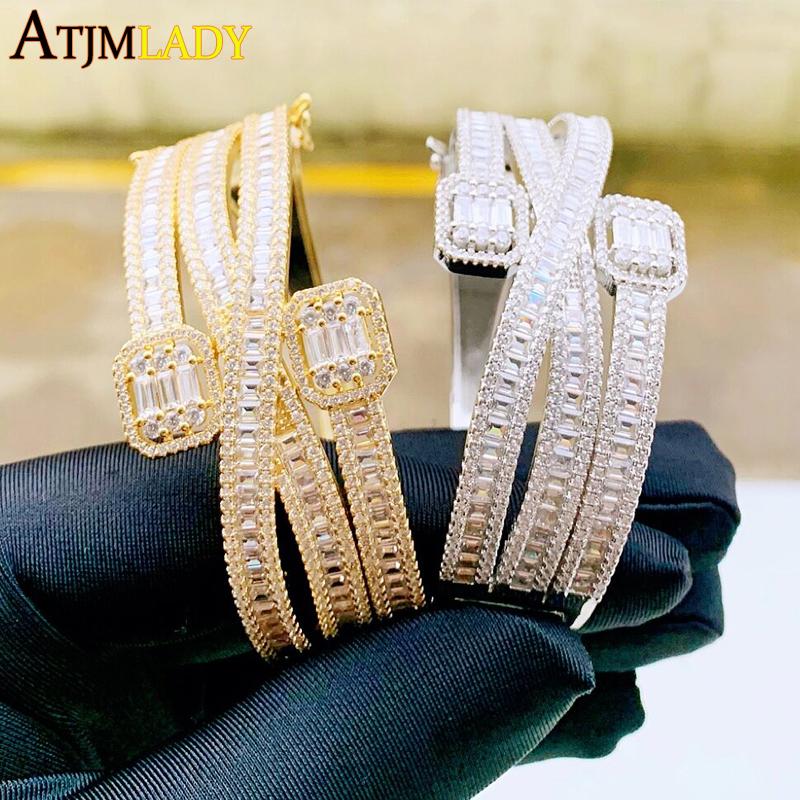 Bangle Iced Out Maxi Size Crossover Baguette CZ Bracelet Bangle For Women Wedding Cubic Zircon Multi Layered Band DUBAI Bridal Jewelry
Bangle Iced Out Maxi Size Crossover Baguette CZ Bracelet Bangle For Women Wedding Cubic Zircon Multi Layered Band DUBAI Bridal Jewelry