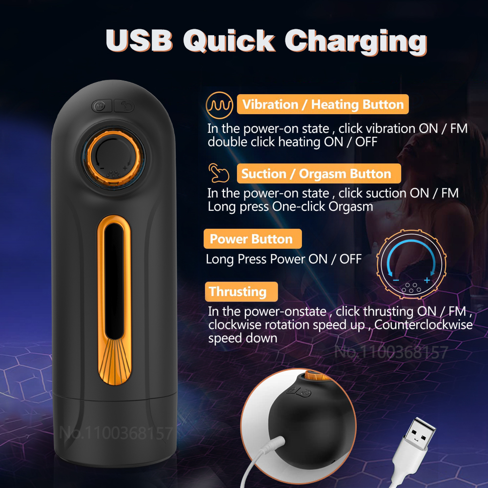 Masturbators Male Masturbator Automatic With 10 Powerful Vibrating Thrusting Sucking Masturbation Cup Real Vaginal Sex Toy for Men 230524