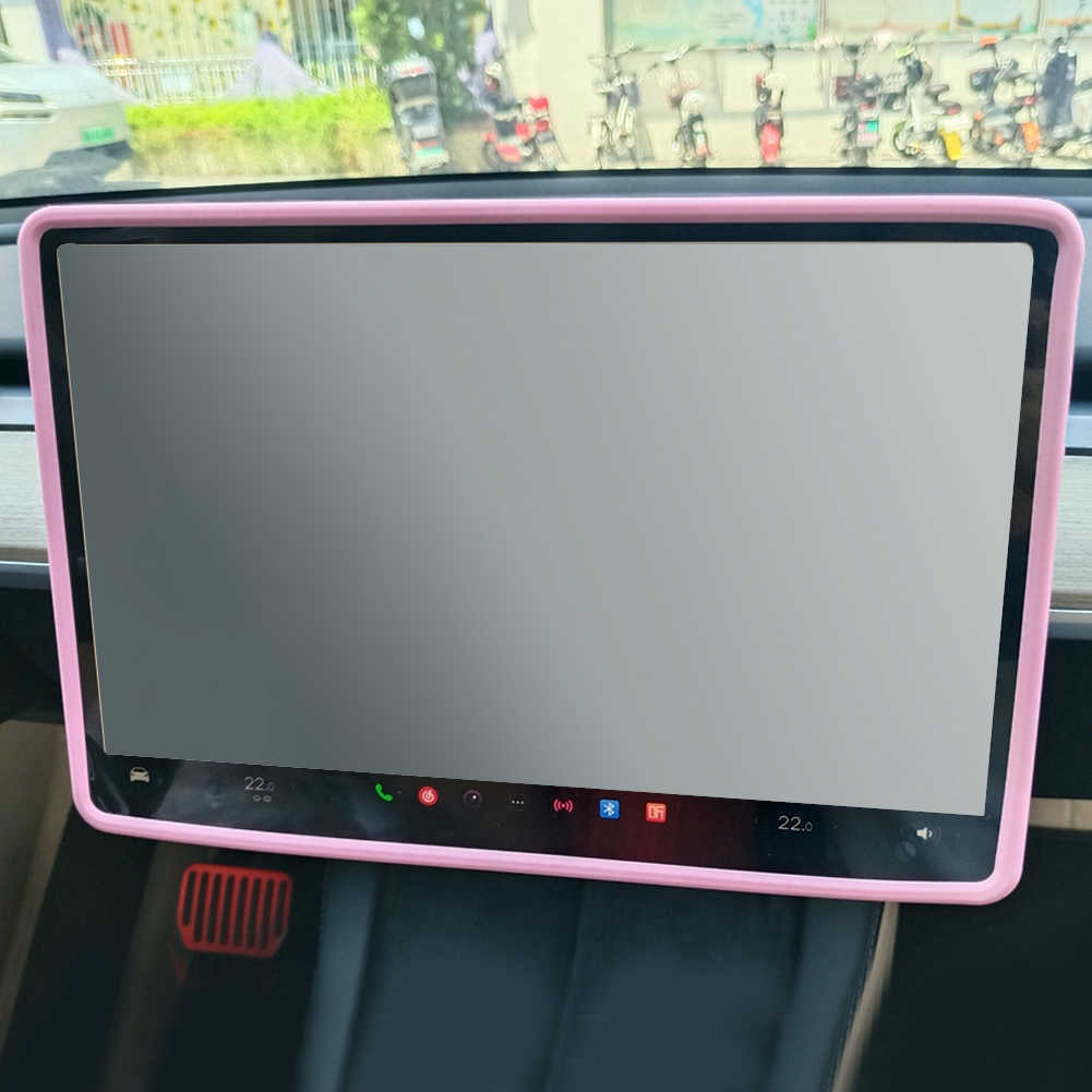 New for Tesla Model 3 / y Accessories Navigation Cover Sleeve Screen Protector Frame Waterproof Silicone Auto Interior Accessories