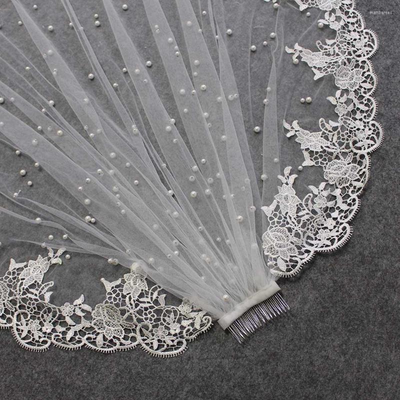 Bridal Veils Beautiful Pearls Wedding Veil Short Lace With Comb One Layer Ivory Pearl Accessories, White
Bridal Veils Beautiful Pearls Wedding Veil Short Lace With Comb One Layer Ivory Pearl Accessories, White