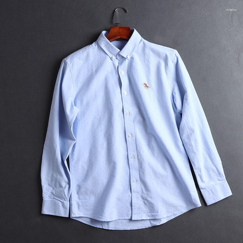 Men's Casual Shirts Men's Long Sleeve Refined Sulfur Cotton Embroidery Shirt Men Anti-wrinkle Easy-care Button-down Collar Oxford Male, Sky blue
Men's Casual Shirts Men's Long Sleeve Refined Sulfur Cotton Embroidery Shirt Men Anti-wrinkle Easy-care Button-down Collar Oxford Male, Sky blue