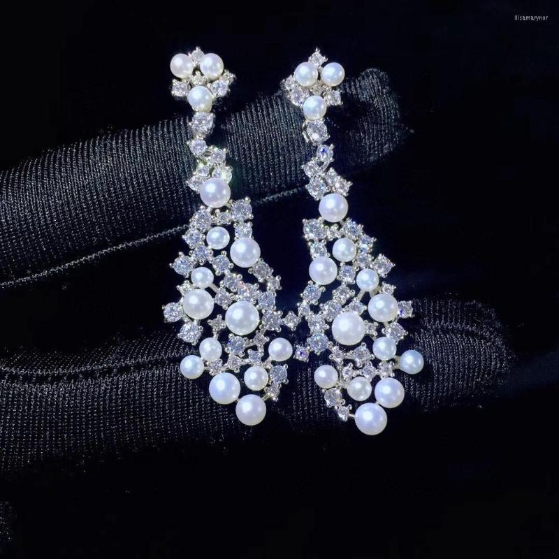 Dangle Earrings Natural Fresh Water Pearl Earring 925 Sterling Silver With Cubic Zircon Drop Fine Women Jewelry
Dangle Earrings Natural Fresh Water Pearl Earring 925 Sterling Silver With Cubic Zircon Drop Fine Women Jewelry