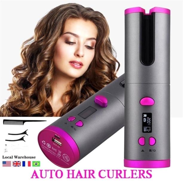 Curling Irons Cordless Automatic Rotating Hair Curler USB Rechargeable Iron LCD Display Temperature Adjustable RollersTool 2210245029536
Curling Irons Cordless Automatic Rotating Hair Curler USB Rechargeable Iron LCD Display Temperature Adjustable RollersTool 2210245029536