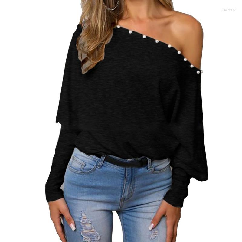 Women' T Shirts Long Sleeve One Shoulder Streetwear Loose T-Shirts Fall Women Casual Beading Patchwork Bat Black Tshirt Femme Punk Clothing
Women' T Shirts Long Sleeve One Shoulder Streetwear Loose T-Shirts Fall Women Casual Beading Patchwork Bat Black Tshirt Femme Punk Clothing
