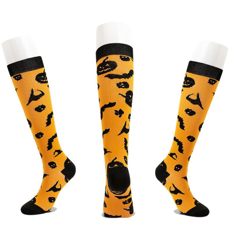 Compression Socks Fashion Halloween Patterns Women Men Circulation Support Stockings for Medical Circulation Nurses Running Travel