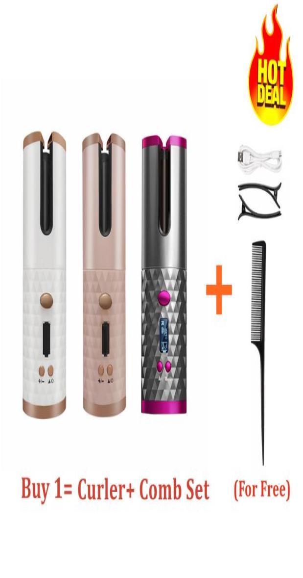 Curling Irons Cordless Auto Rotating Ceramic Hair Curler USB Rechargeable Curling Iron LCD Display Temperature Adjustable Curling 8306426
Curling Irons Cordless Auto Rotating Ceramic Hair Curler USB Rechargeable Curling Iron LCD Display Temperature Adjustable Curling 8306426