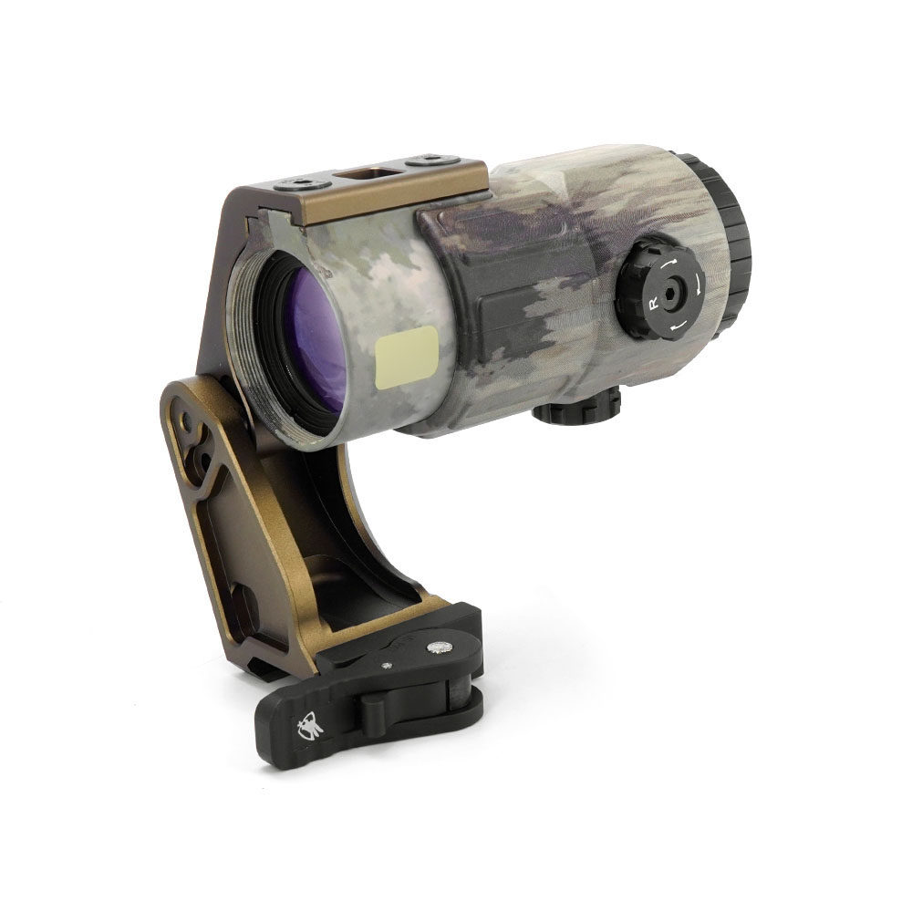Tactical G45 5X Magnifier Scope With FAST FTC Mount Combo with US Flag Original Markings A-Atcs Color Colors