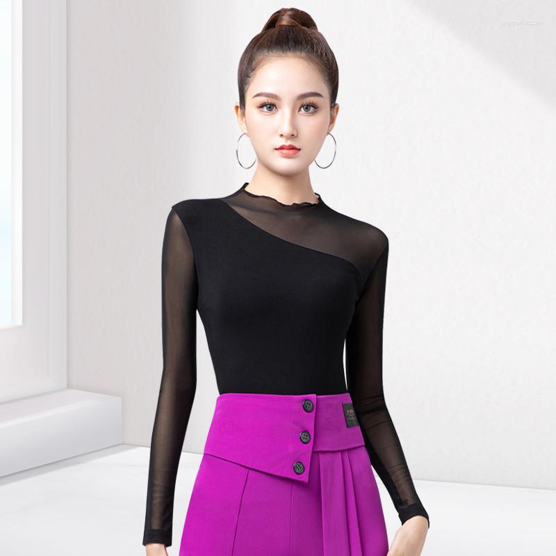 Stage Wear Long Sleeve Latin Dance Tops Female Mesh Tango Practice ChaCha Dancing Competition Clothes Samba Rumba Dancewear YS3343, Black tops
Stage Wear Long Sleeve Latin Dance Tops Female Mesh Tango Practice ChaCha Dancing Competition Clothes Samba Rumba Dancewear YS3343, Black tops